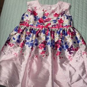 Cherokee Pink and Blue Pleated Sundress Scoop Neck Sleeveless